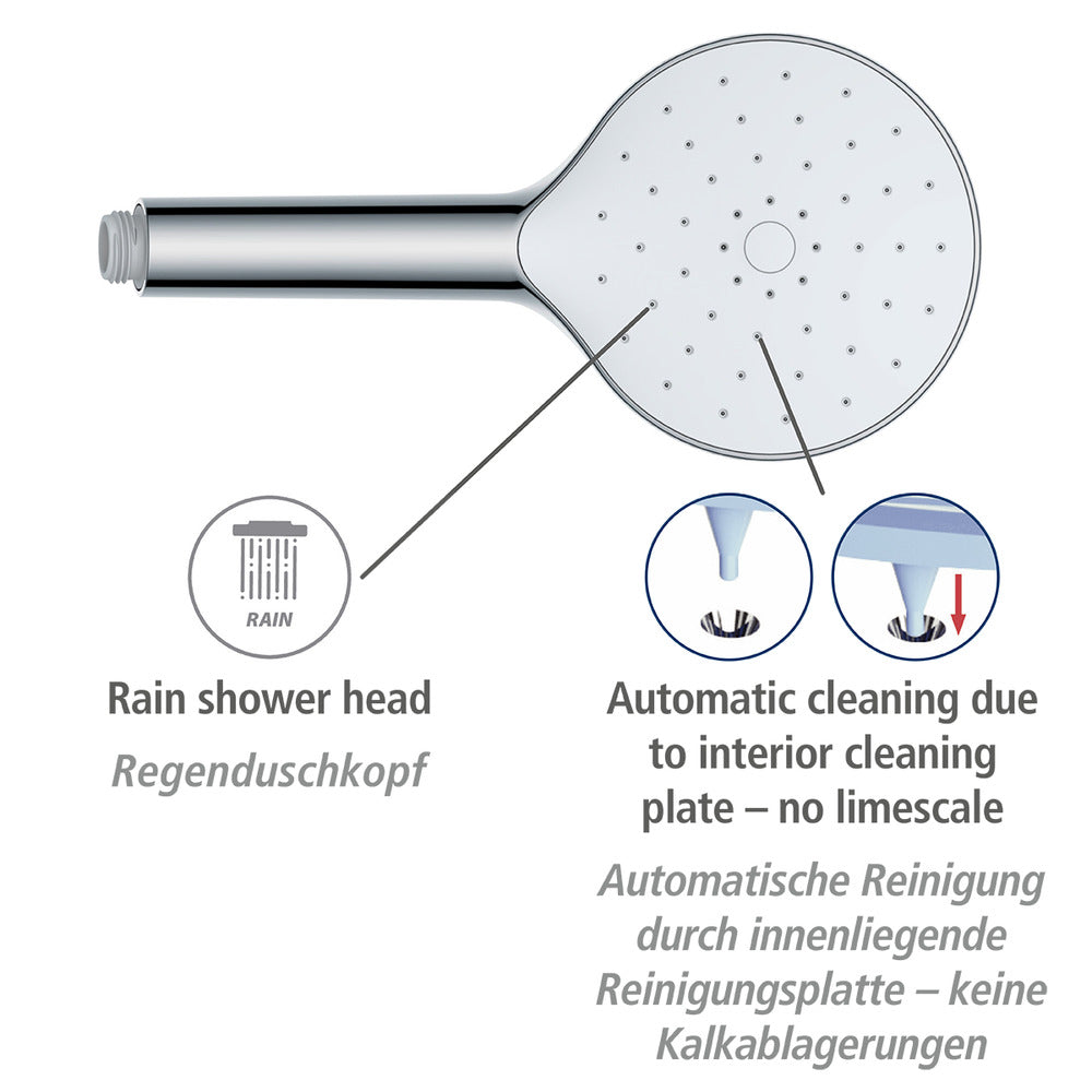 Detalj av Dusjhode Automatic Cleaning krom Ø 12 cm selvrensende