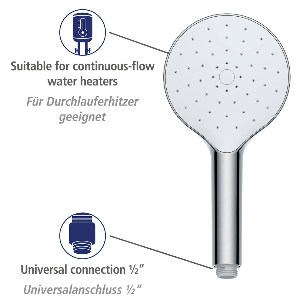 Dusjhode Automatic Cleaning krom Ø 12 cm selvrensende montert