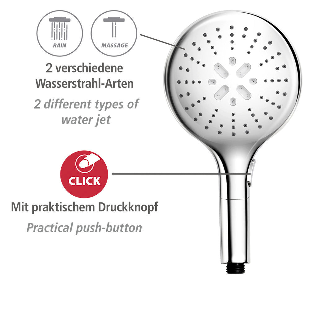 Dusjhode Basic krom Ø 15 cm regndusjeffekt detalj av stråler