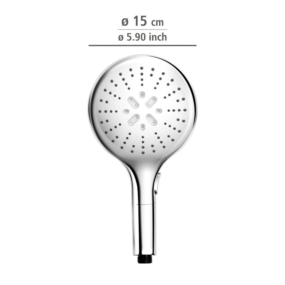 Dusjhode Basic krom Ø 15 cm regndusjeffekt sideprofil