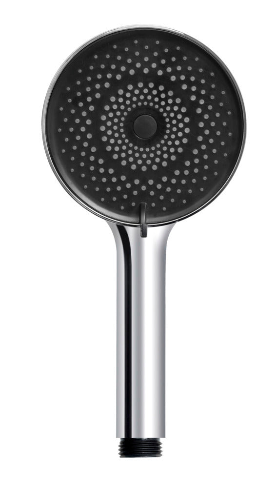 Dusjhode Softwater Ø12 cm krom/svart forfra