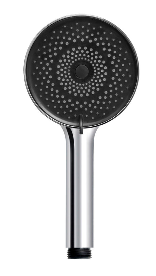 Dusjhode Softwater Ø12 cm krom/svart forfra