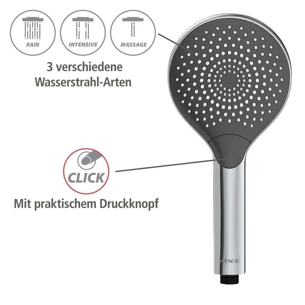 Dusjhode vannbesparende krom Ø 12 cm ABS fra WENKO side