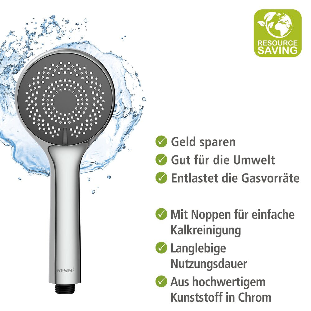 Dusjhode vannsparende Ø 9,5 cm ABS - WENKO montert