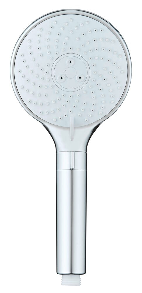 Dusjhode WaterSaving Ø12 cm krom/hvit vannbesparende forfra