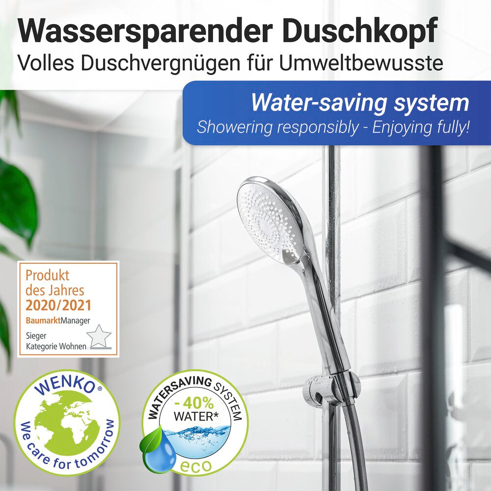 Dusjhode Watersaving krom Ø 11 cm ABS bakside