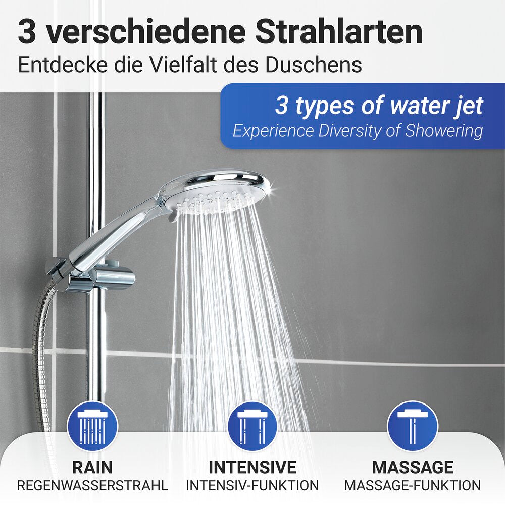 Detalj av Dusjhode Watersaving krom Ø 11 cm ABS