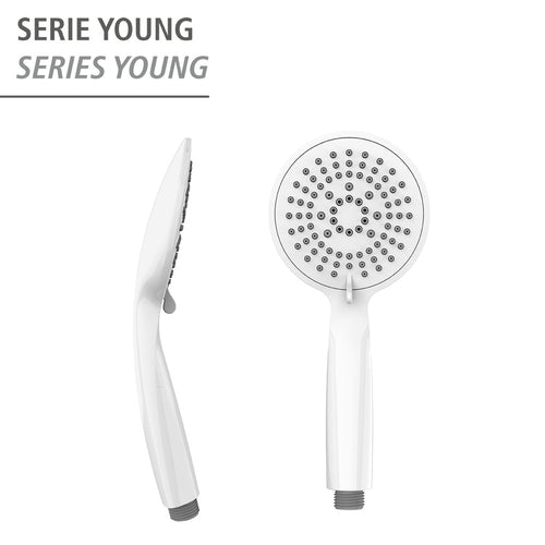 Dusjhode Young hvit Ø 11 cm ABS bakside