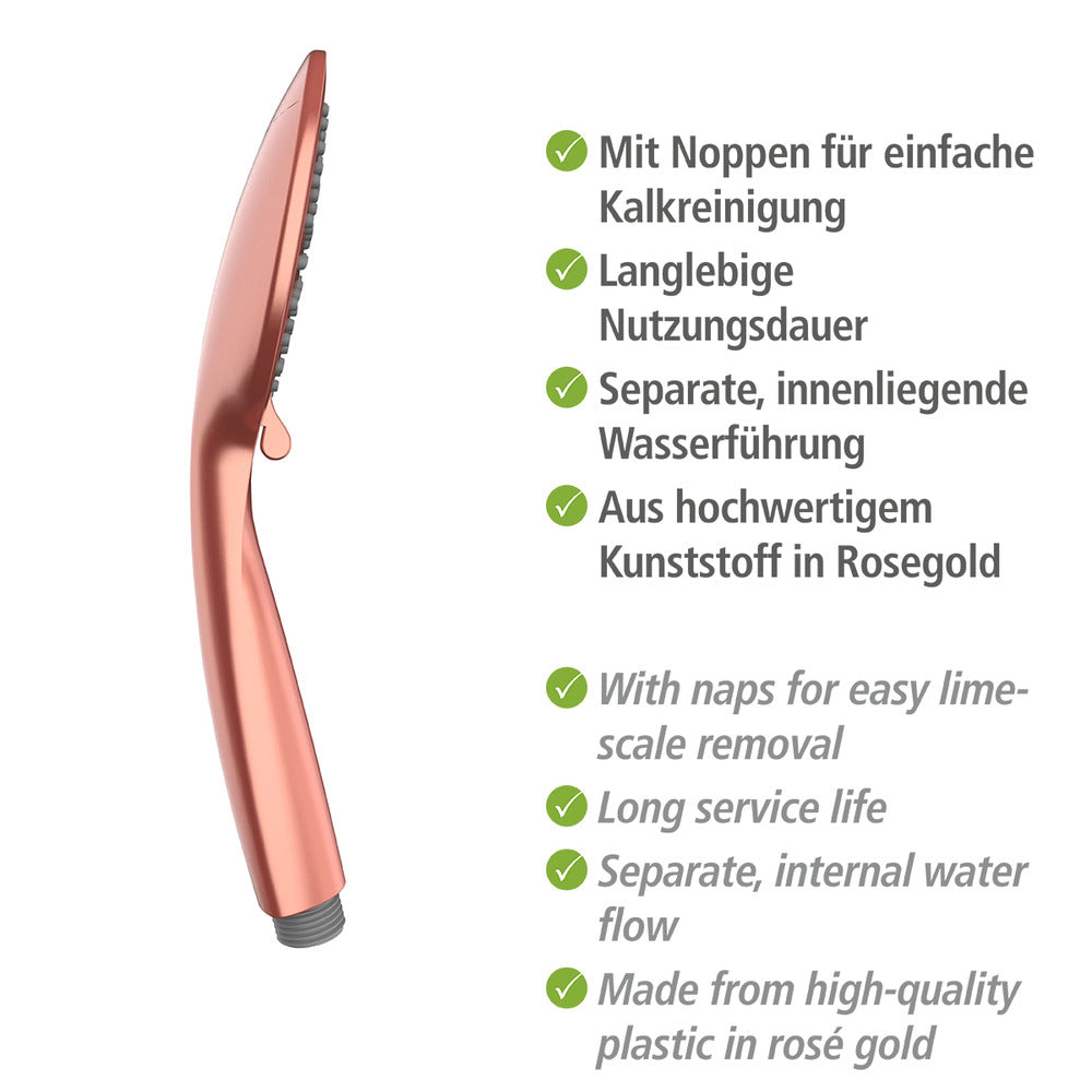 Detalj av Dusjhode Young rosegull Ø 11 cm regndusjeffekt dyser