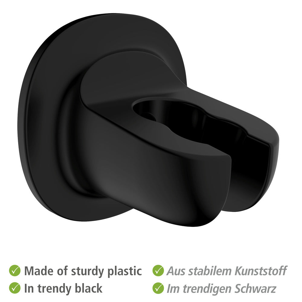 Detalj av Dusjhodeholder Libertà svart uten boring ABS