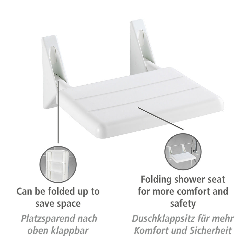 Dusjklappsete Secura aluminium 120 kg bæreevne hvit bakside