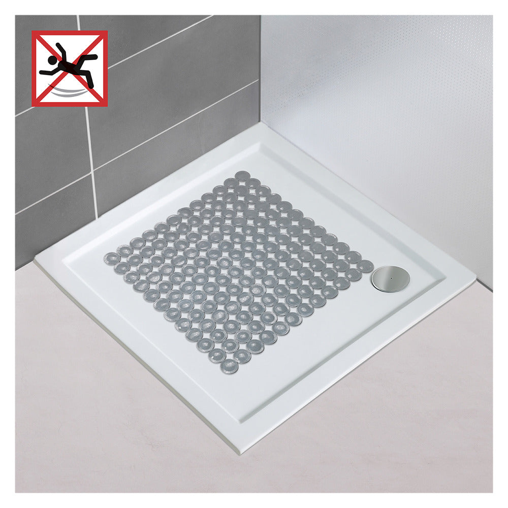 Dusjmatte Belem grå 54 x 54 cm PVC bakside