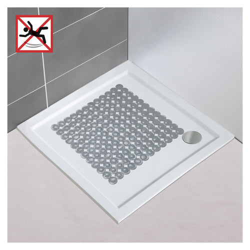 Dusjmatte Belem grå 54 x 54 cm PVC bakside
