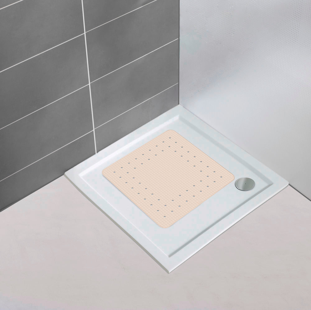 Detaljbilde av Dusjmatte Mirasol beige gummi og mønster