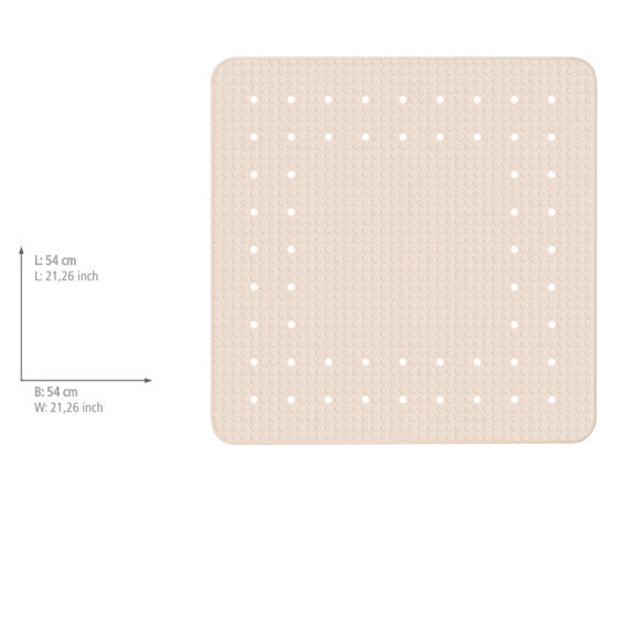Montert Dusjmatte Mirasol beige 54 x 54 cm på dusjgulv