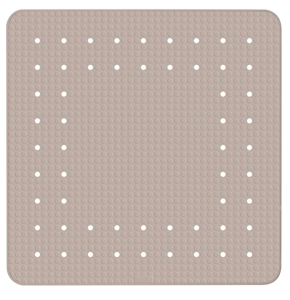 Dusjmatte Mirasol taupe 54 x 54 cm sklisikker gummi forfra