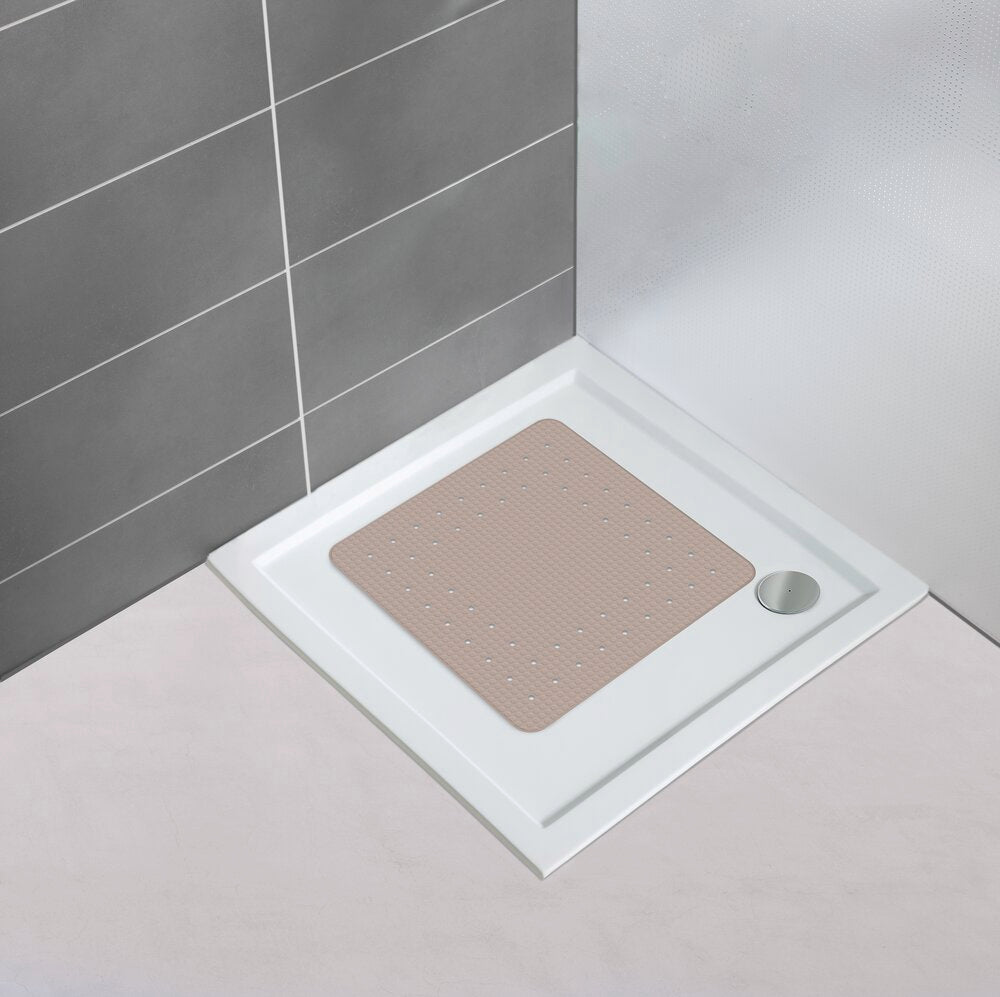 Detalj av Dusjmatte Mirasol taupe med dekorativt hullmønster