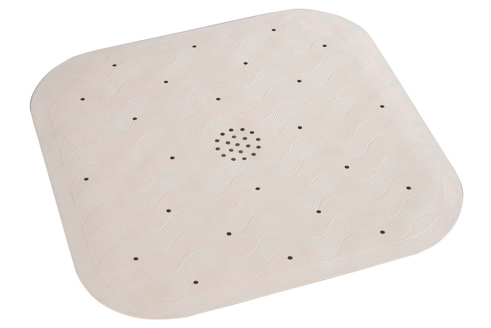 Dusjmatte naturgummi beige med sugekopper forfra