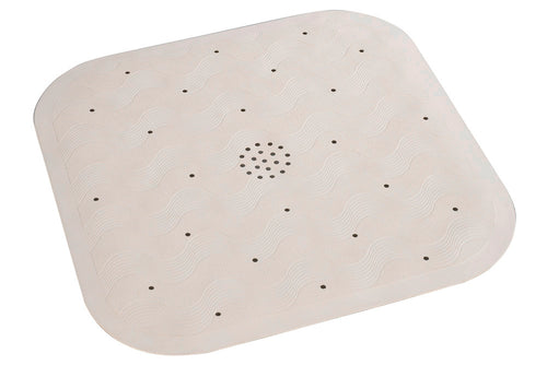 Dusjmatte naturgummi beige med sugekopper forfra