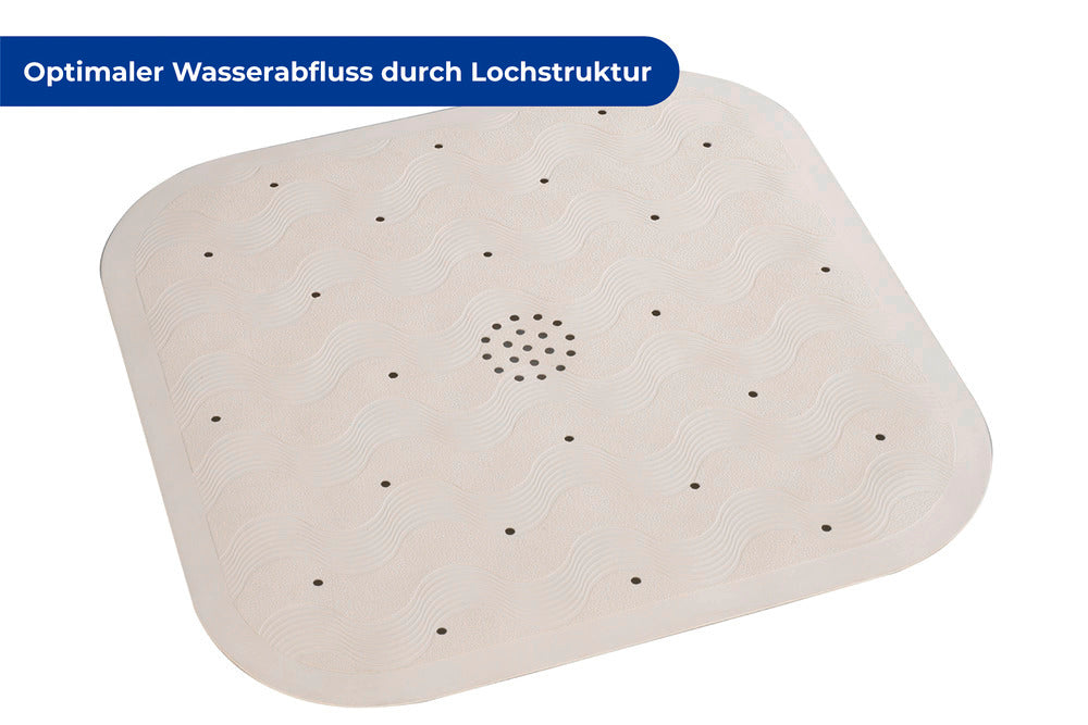 Dusjmatte naturgummi beige montert i dusj