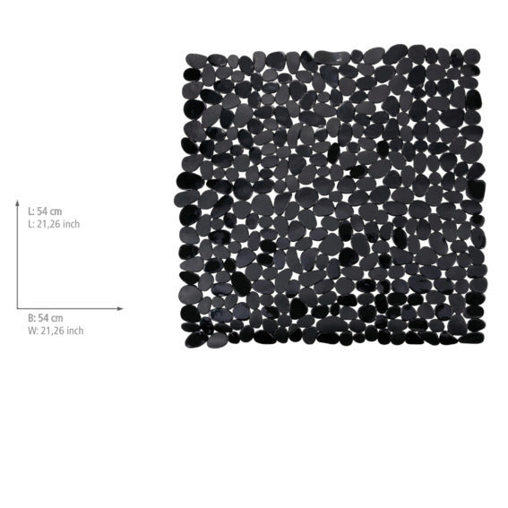 Dusjmatte Paradise svart 54 x 54 cm PVC montert i dusjen