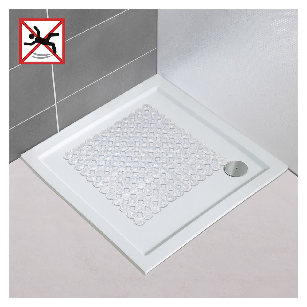 Dusjmatte sklisikker transparent 54×54 cm PVC - Wenko bakside