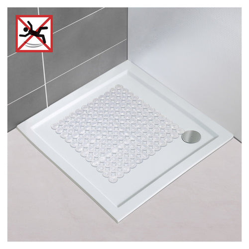 Dusjmatte sklisikker transparent 54×54 cm PVC - Wenko bakside