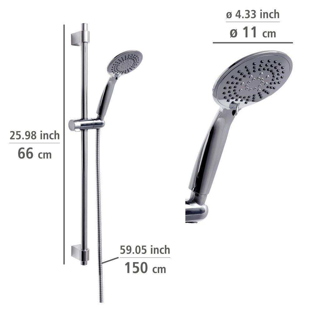 Festemekanismer på Dusjsett Young krom 66 cm rustfritt stål