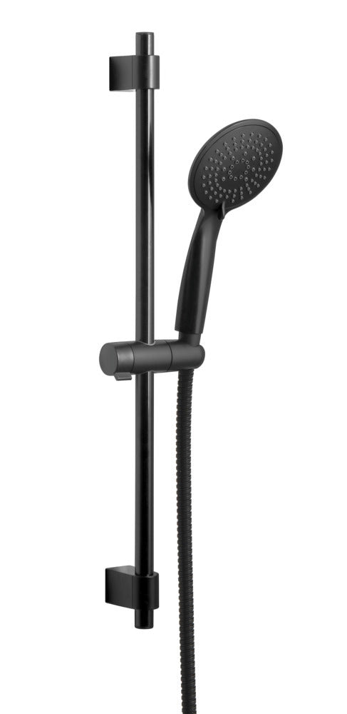 Dusjsett Young svart 66 cm rustfritt stål forfra