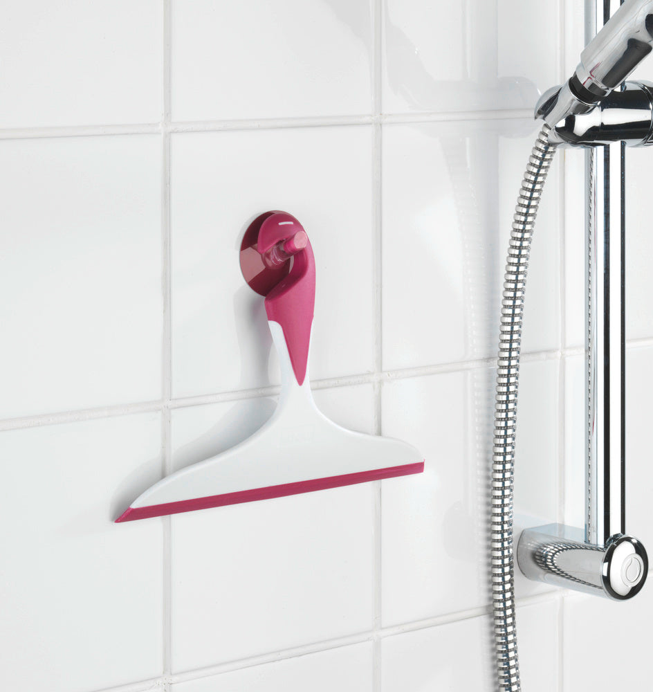 Dusjskrape Loano hvit og rosa plast - WENKO detalj