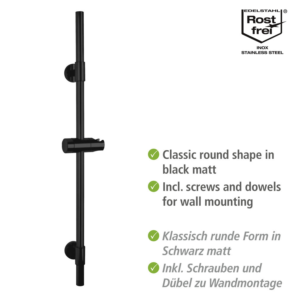 Detalj av Dusjstang Basic svart 66 cm rustfritt stål