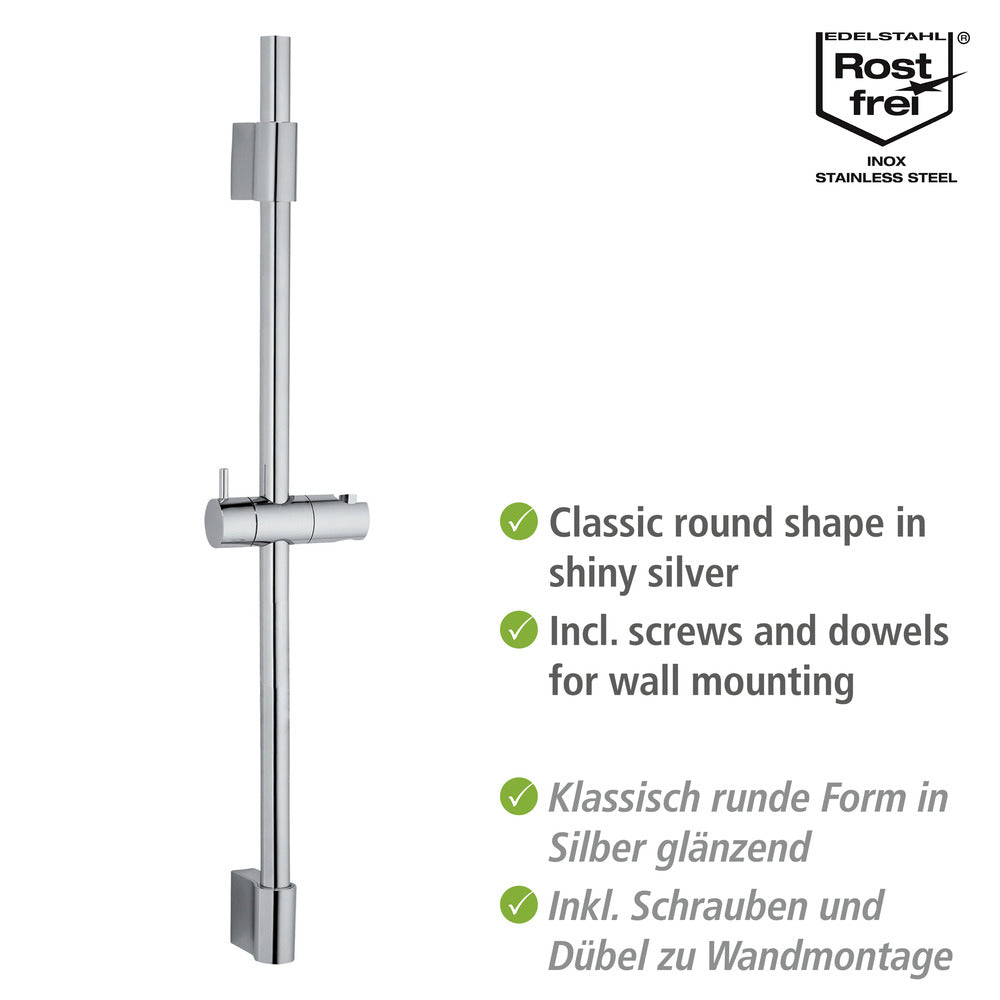 Dusjstang Classic krom 70 cm rustfritt stål detalj