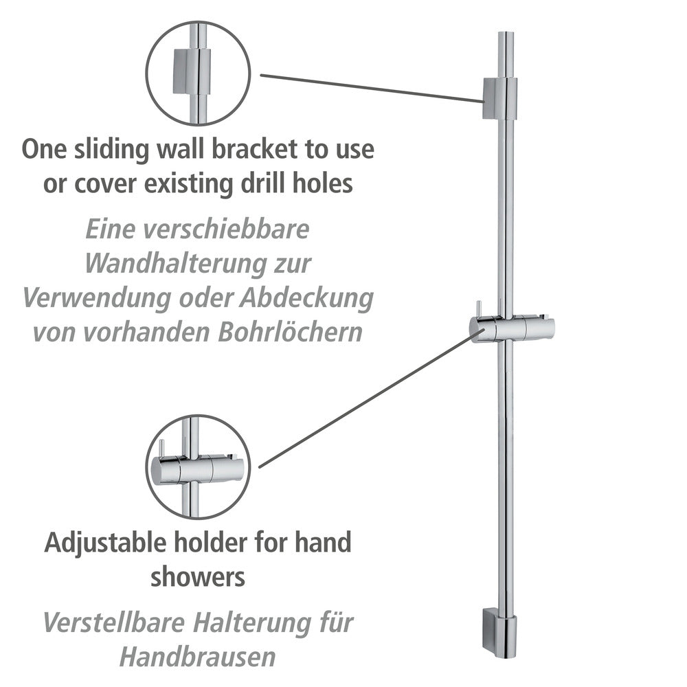 Dusjstang krom rustfritt stål 90 cm - Wenko bakside