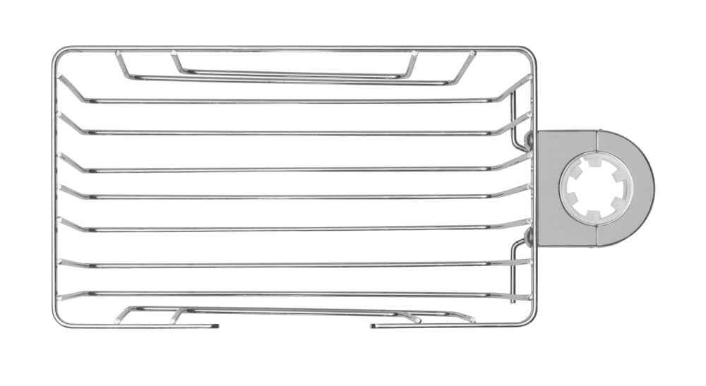 Sidevisning av Dusjstangkurv Valognes rustfritt stål 20x12x13 cm uten boring