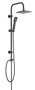 Dusjsystem Quadro svart matt med regndusj for moderne bad
