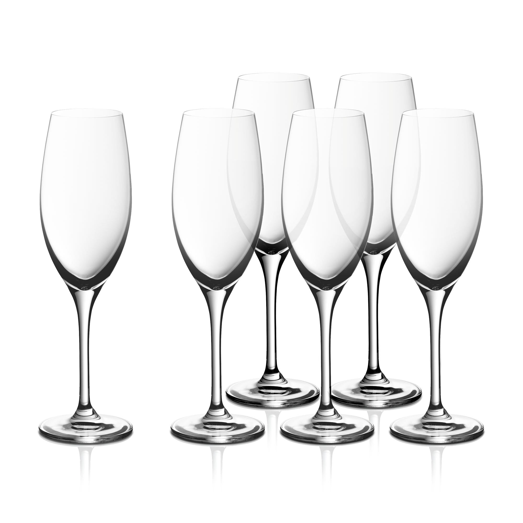 EasyPlus champagneglass 6 stk krystallglass forfra