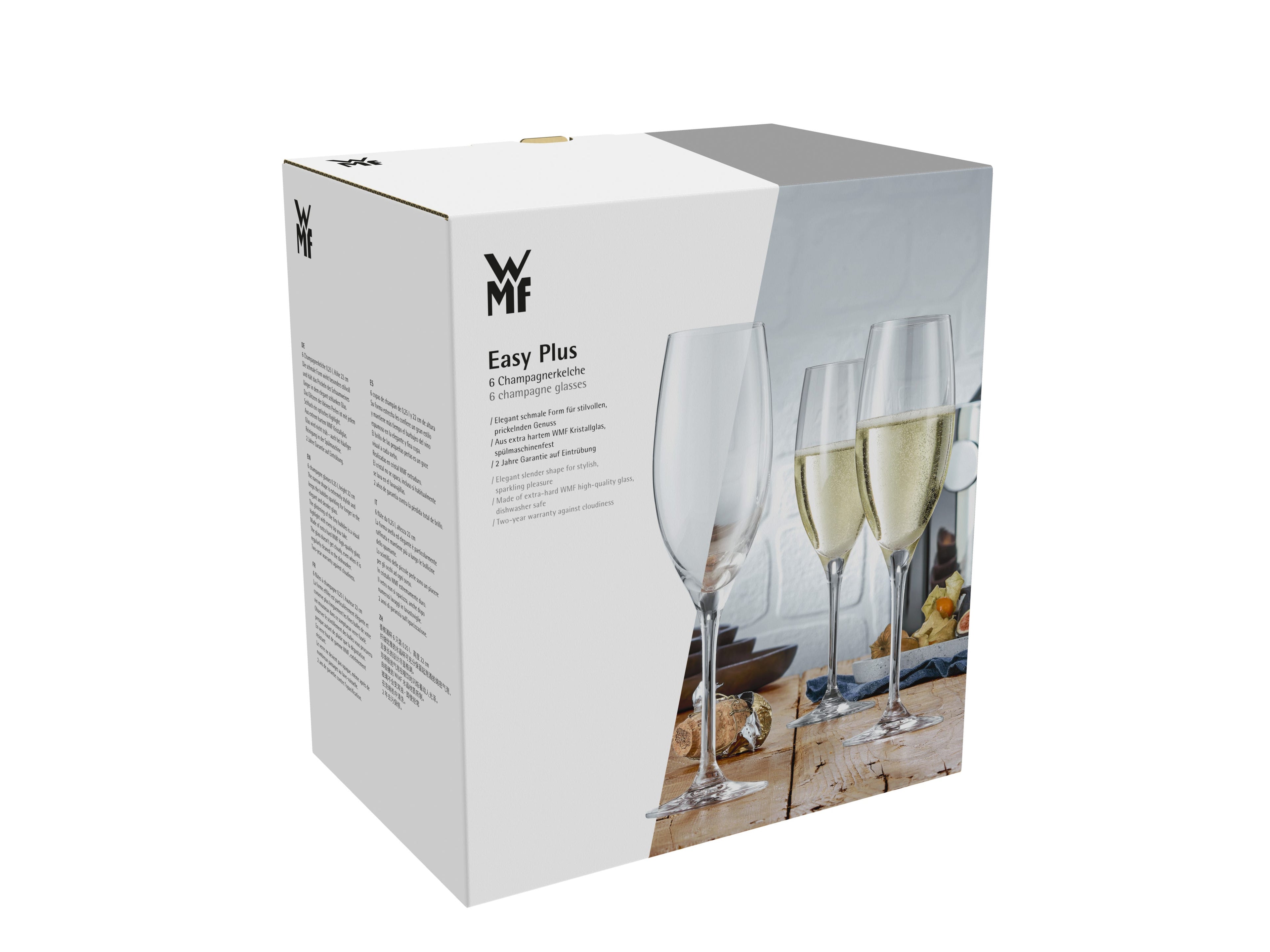Nærbilde av EasyPlus champagneglass 6 stk krystallglass