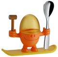 Eggeglass McEgg med skje oransje 11 cm plast forfra