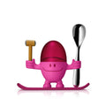 Eggeglass McEgg med skje rosa 11 cm plast forfra