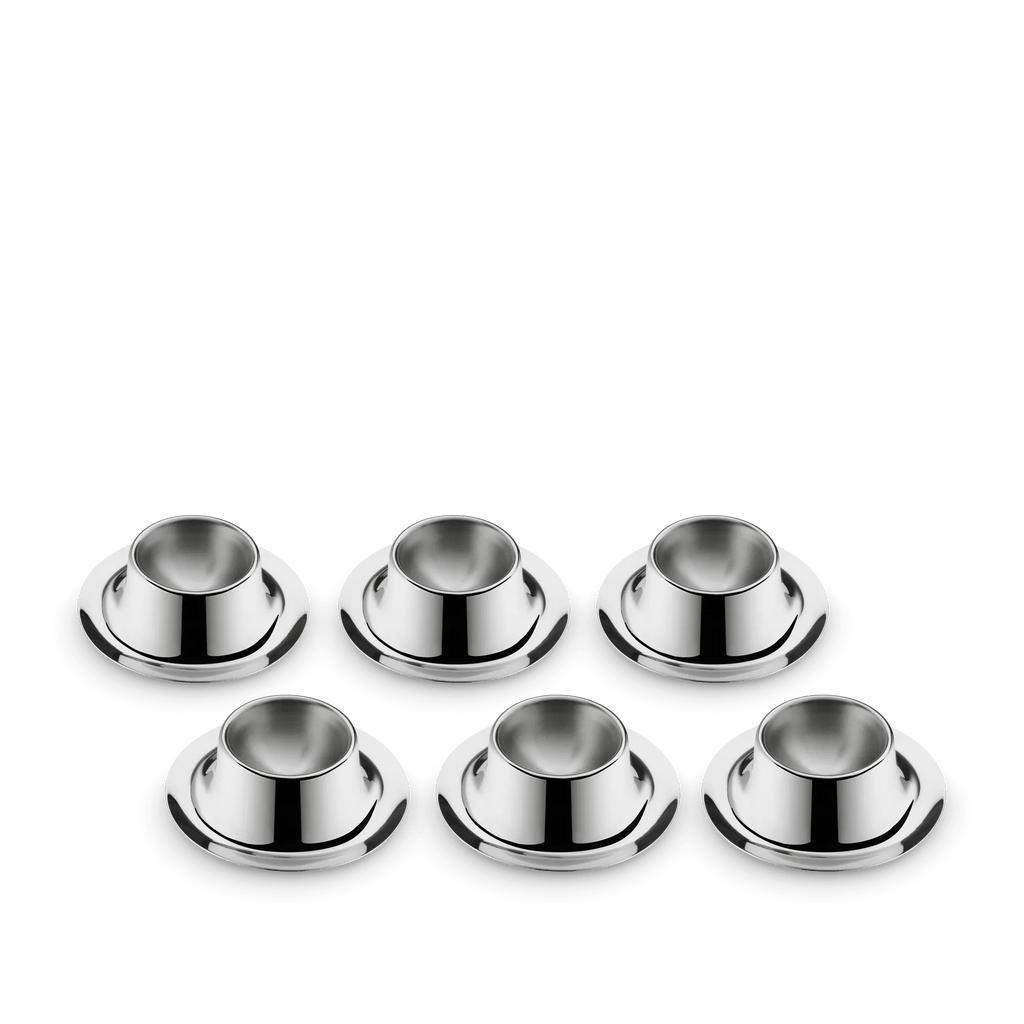 Eggeglass-sett 6 stk rustfritt stål 9 cm - WMF forfra