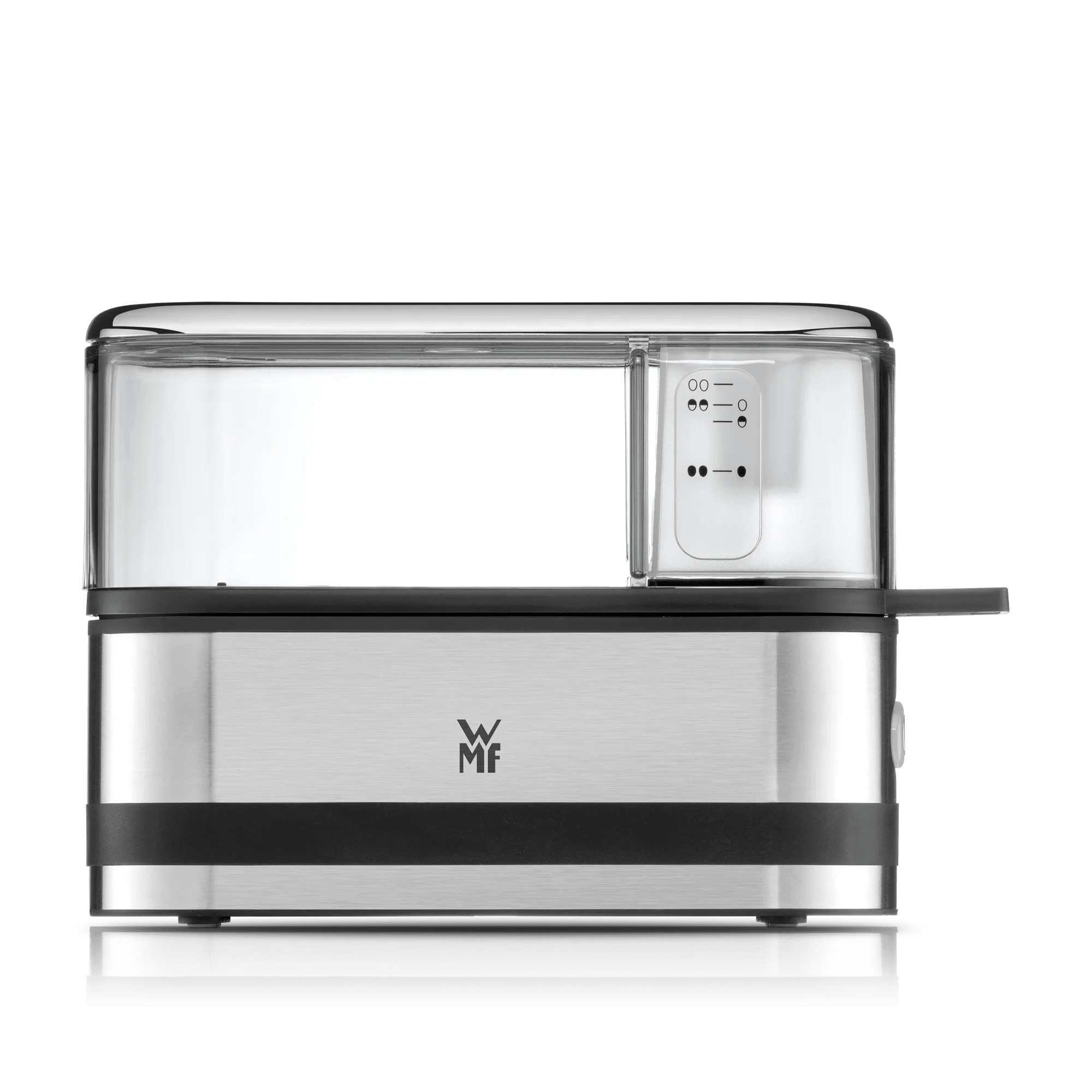 Eggkoker for 2 egg 250W rustfritt stål kompakt forfra WMF