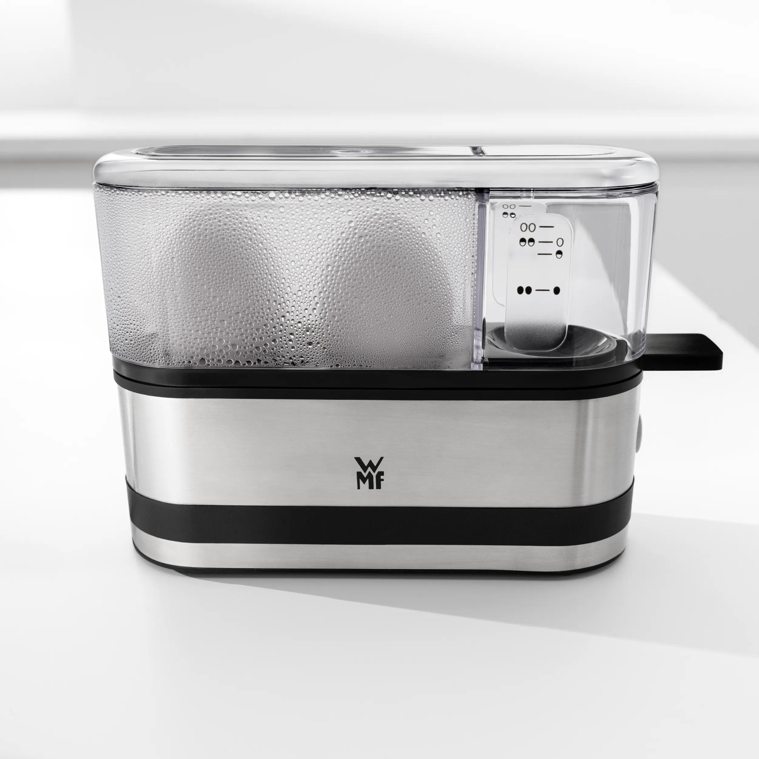 Åpen Eggkoker for 2 egg 250W rustfritt stål kompakt WMF med egg