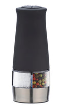 Elektrisk salt- og pepperkvern 2-i-1 med LED-lys svart - WENKO forfra