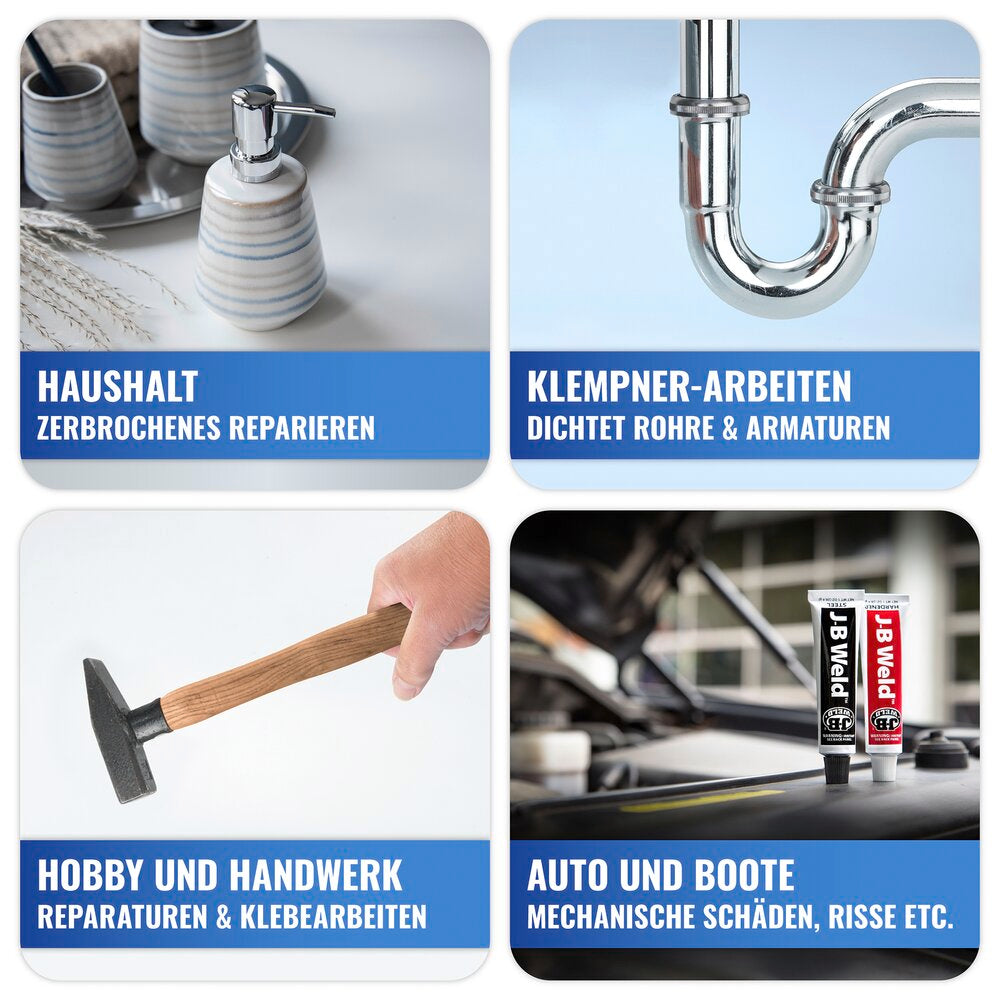 Epoksylim 2-komponent supersterk universallim - JB Weld montert