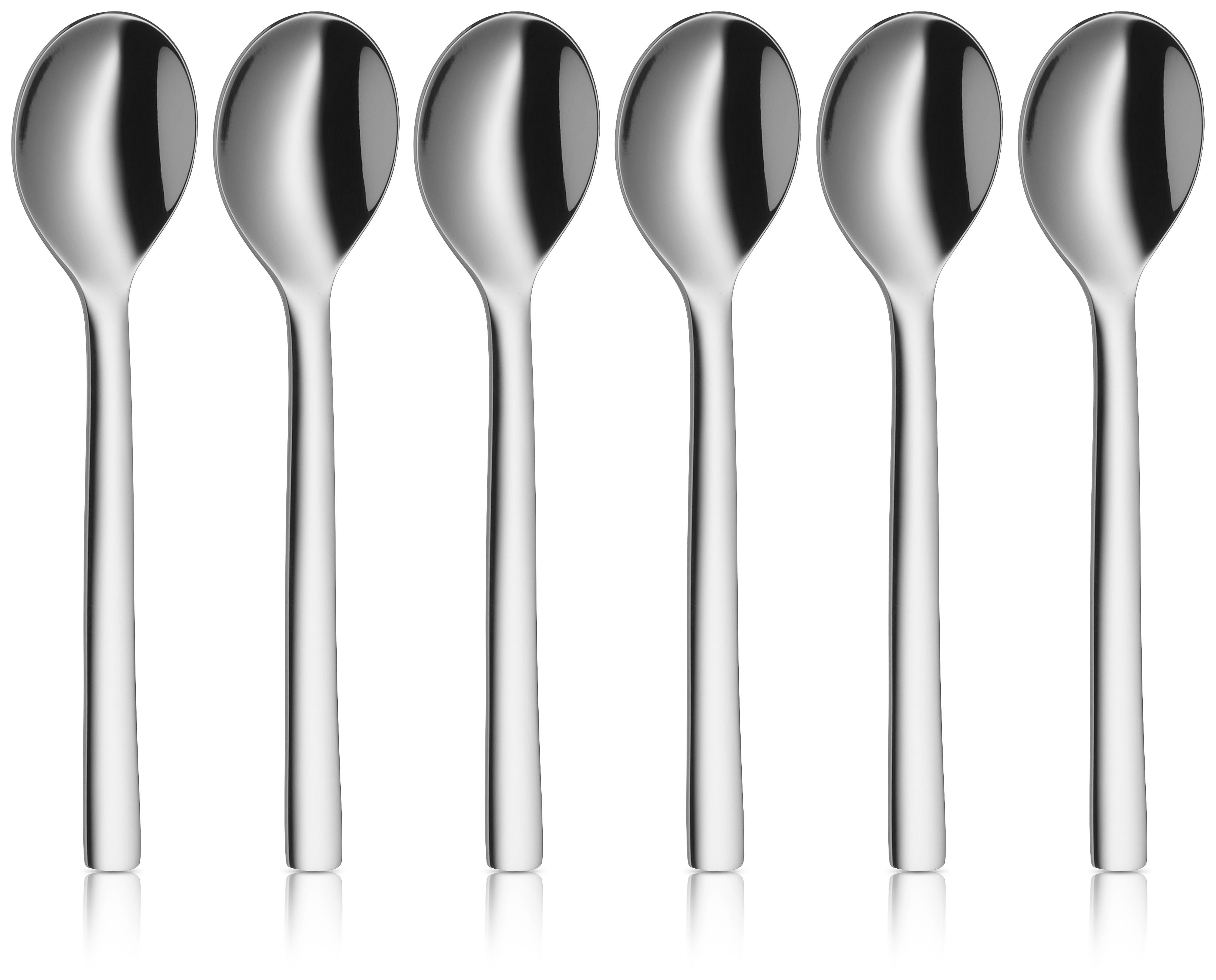 Espressoskje sett 6-delt polert rustfritt stål 11 cm detalj