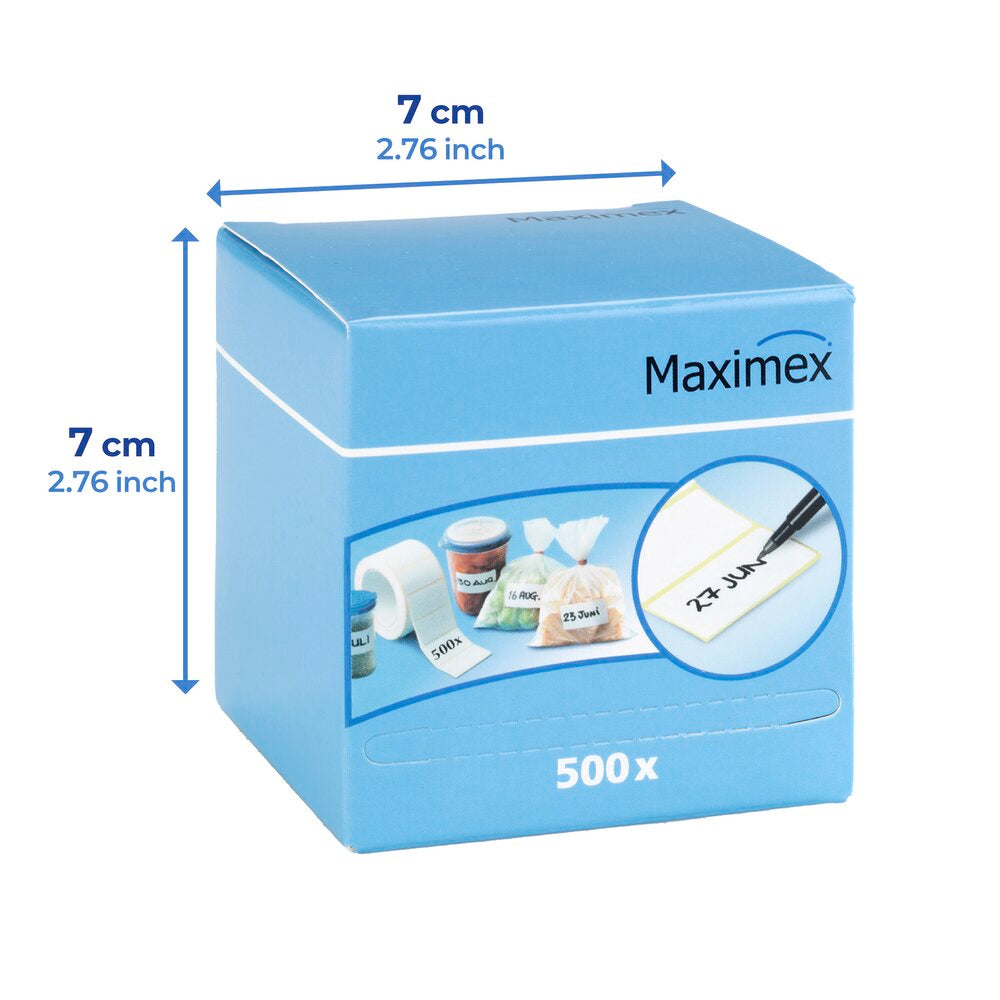 Etikettdispenser med etiketter hvit 7x7x7 cm papir - Wenko i bruk