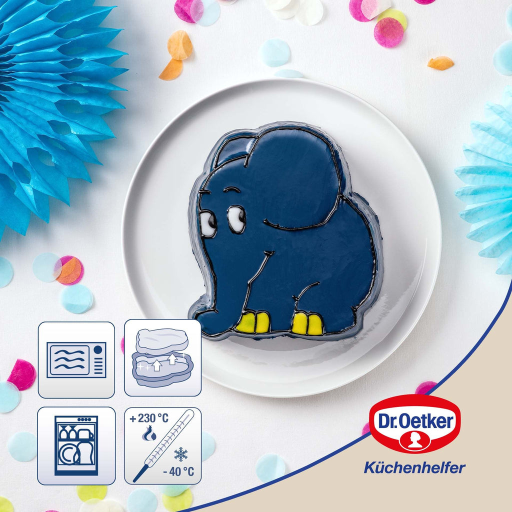Figurform elefant silikon 18,5x20,5 cm DieMaus - Dr. Oetker montert