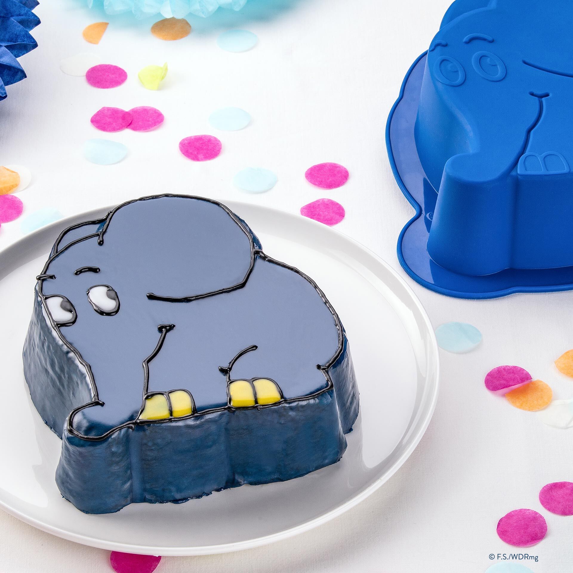 Figurform elefant silikon 18,5x20,5 cm DieMaus - Dr. Oetker emballasje