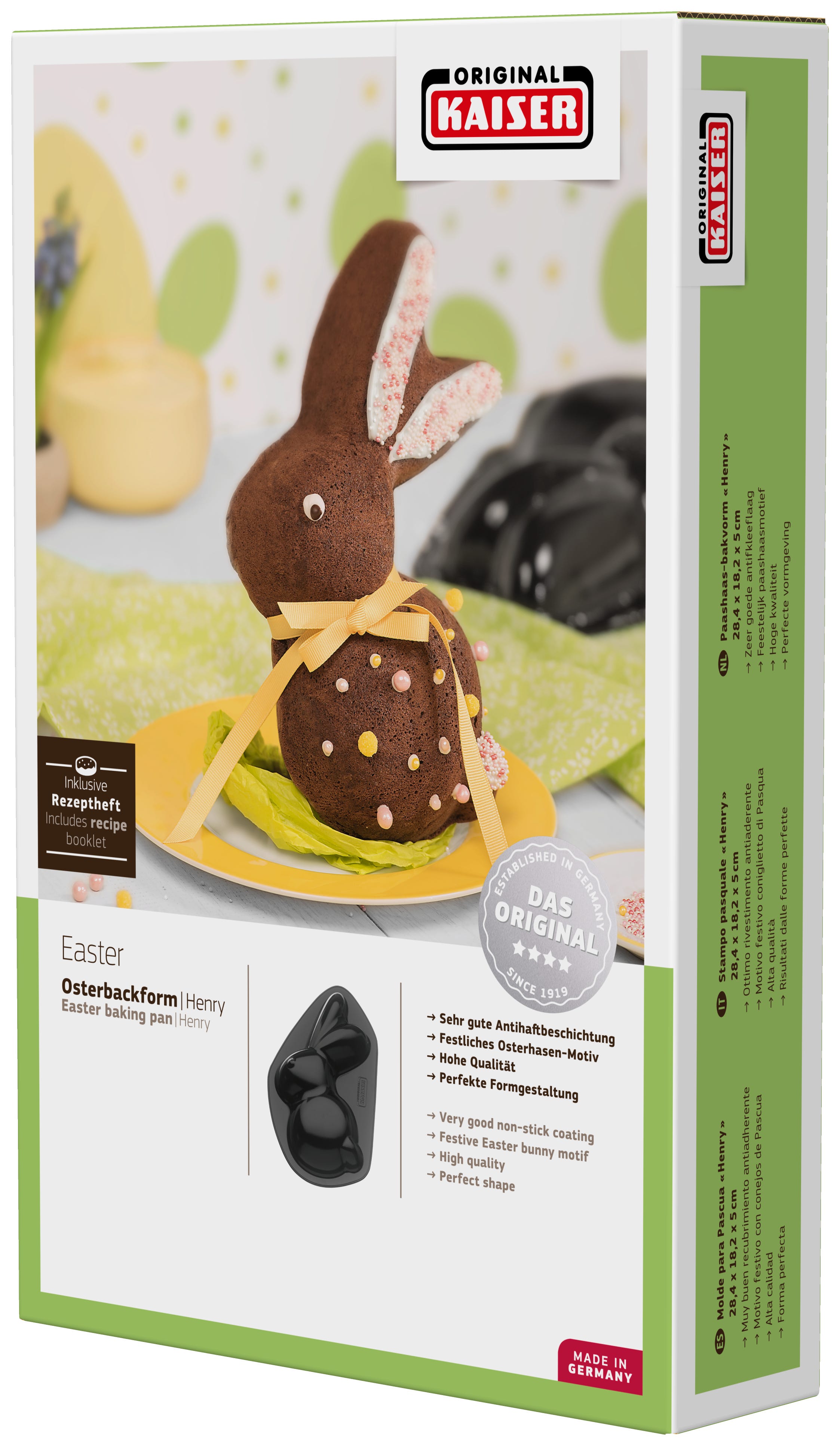 Figurform hare Henry non-stick aluminisert stål - nærbilde av grep