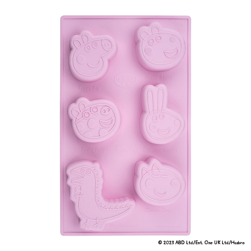 Figurform Peppa & venner silikon 6-delt forfra